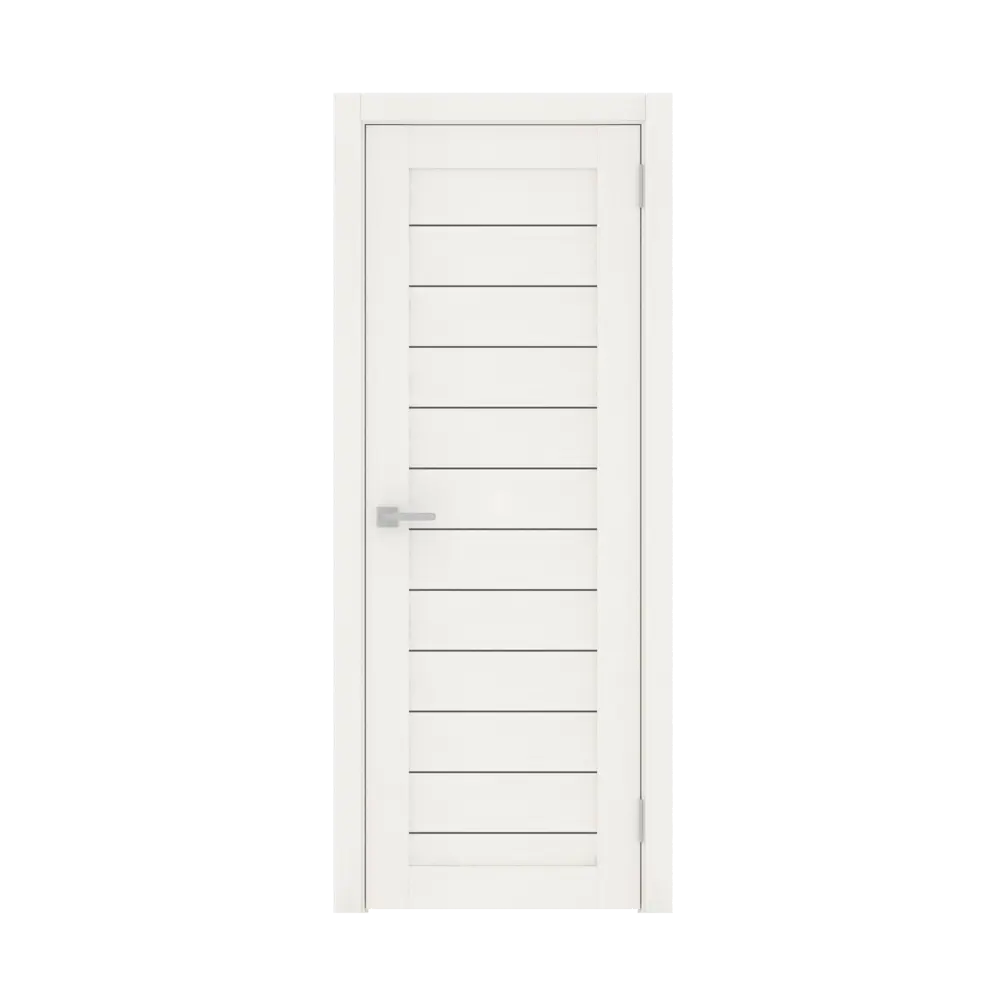 Фото Дверь межкомнатная Лесма Стиль Рондо 20 200x60см пленка ПВХ отделка стеклом black star цвет белое дерево без замка и петель