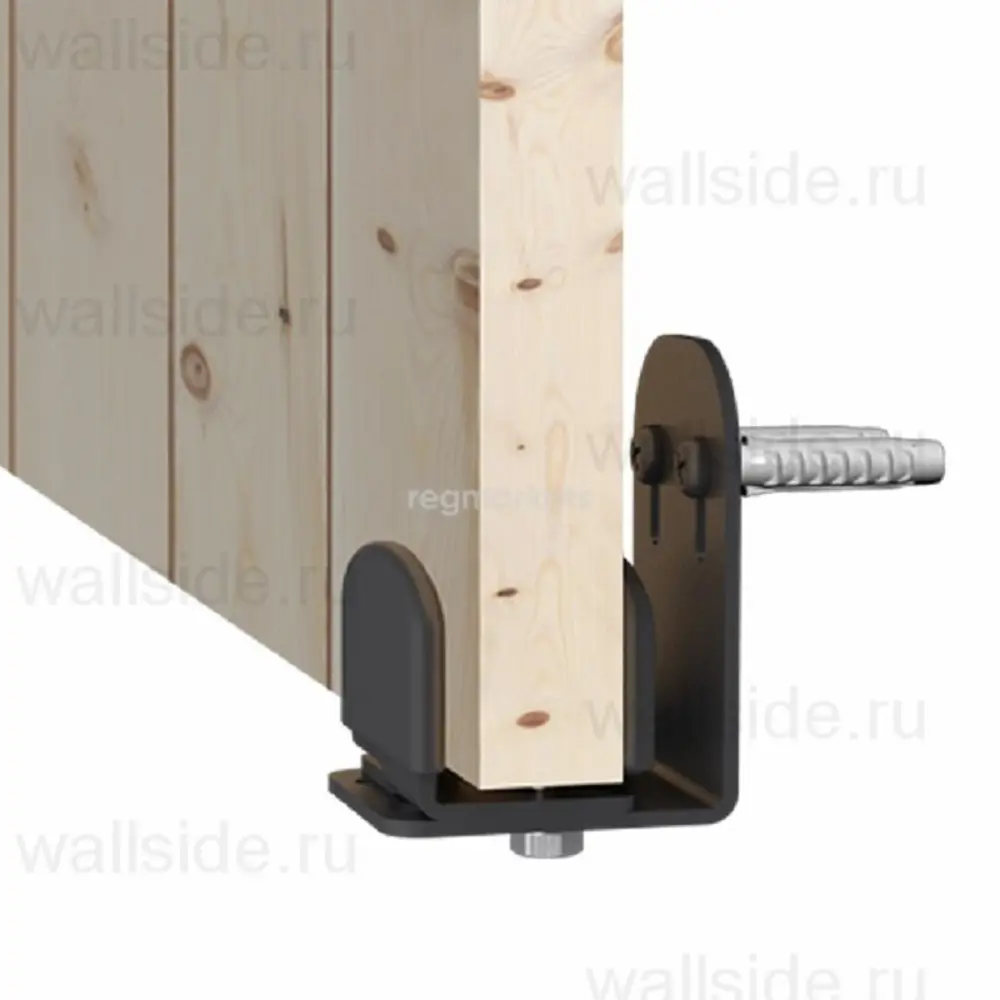 Фото 2 Нижний проводник металлический Valcomp крепление к стене Design Line черный Фото 2 Нижний проводник металлический Valcomp крепление к стене Design Line черный