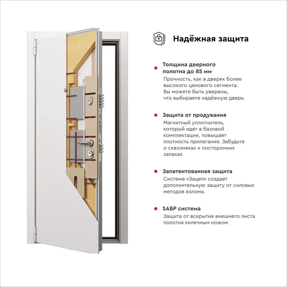 Фото 2 Входная дверь Torex Comfort X 95x205см левый цвет белый Фото 2 Входная дверь Torex Comfort X 95x205см левый цвет белый