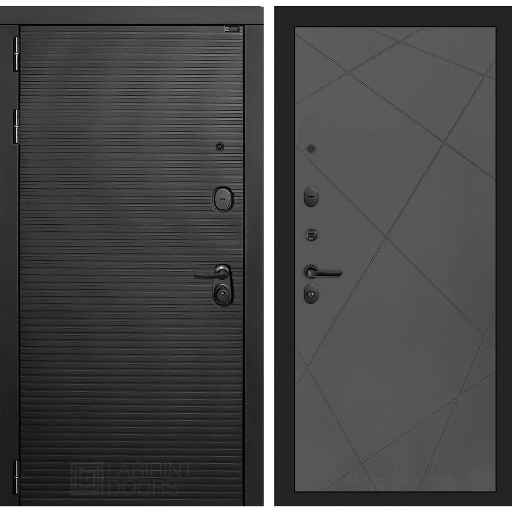 Фото Входная дверь Labirintdoors Вулкано левый П24 205x96см цвет графит софт/антрацит софт Фото Входная дверь Labirintdoors Вулкано левый П24 205x96см цвет графит софт/антрацит софт