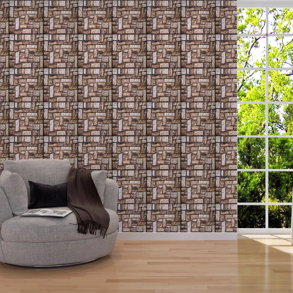 Фото 4 Комплект панелей ПВХ Bazzart Камень арт 300x300мм 0.09м² 1шт светло-коричневый Фото 4 Комплект панелей ПВХ Bazzart Камень арт 300x300мм 0.09м² 1шт светло-коричневый
