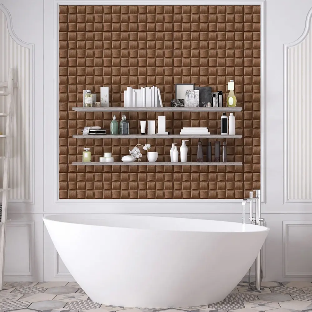 Фото 3 Комплект панелей ПВХ Bazzart Мозаика 300x300мм 3.15м² 35шт шоколадный Фото 3 Комплект панелей ПВХ Bazzart Мозаика 300x300мм 3.15м² 35шт шоколадный
