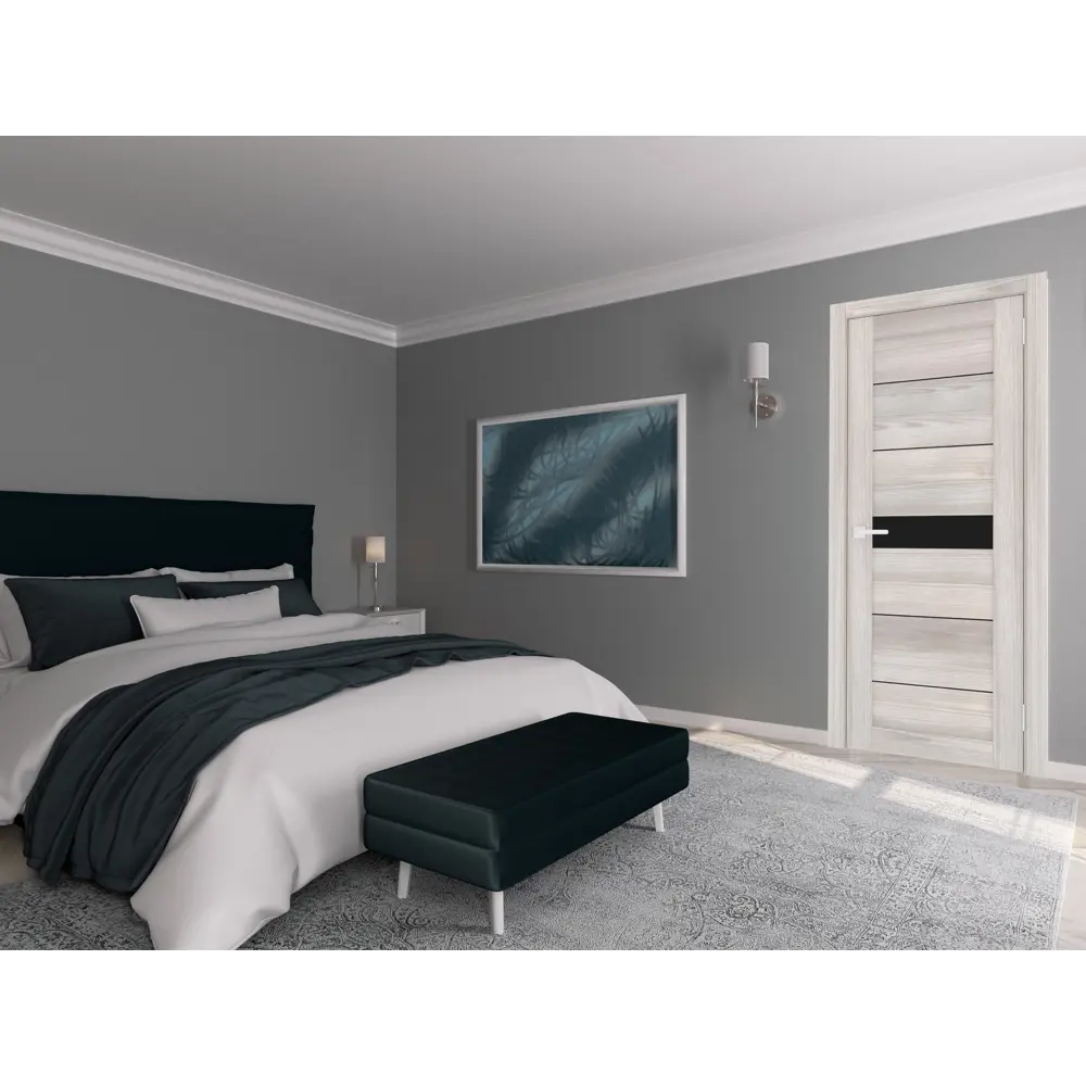 Фото 3 Комплект межкомнатной двери Лесма Стиль Рондо 41 200x60см пленка ПВХ отделка стеклом black star ривьера айс с коробом и наличниками Фото 3 Комплект межкомнатной двери Лесма Стиль Рондо 41 200x60см пленка ПВХ отделка стеклом black star ривьера айс с коробом и наличниками