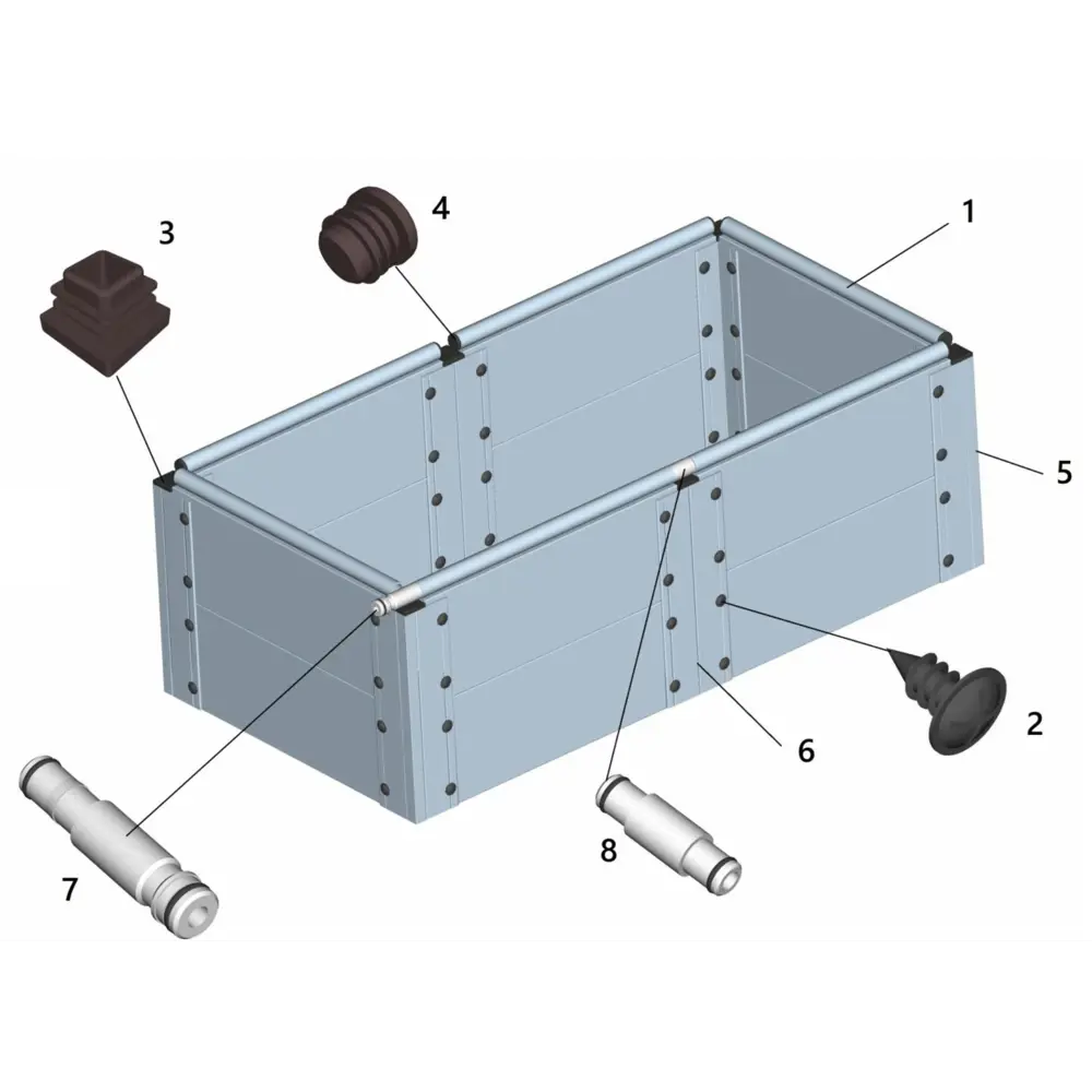 Фото 3 Ограждение для грядок Steindorf 2000x1000x250мм с микрополивом два яруса Фото 3 Ограждение для грядок Steindorf 2000x1000x250мм с микрополивом два яруса