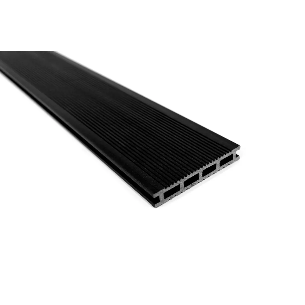 Фото 2 Террасная доска ДПК Multideck цвет черный бархат 2000x140x22мм двусторонний вельвет/структура дерева 0.56м² 2шт