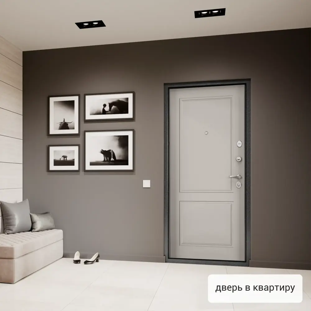 Фото 4 Входная дверь Torex Flat-M правый 205x86см цвет бьянко Фото 4 Входная дверь Torex Flat-M правый 205x86см цвет бьянко