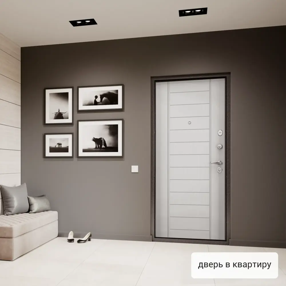 Фото 4 Входная дверь Torex Flat-M правый 205x95см цвет лиственница белая Фото 4 Входная дверь Torex Flat-M правый 205x95см цвет лиственница белая