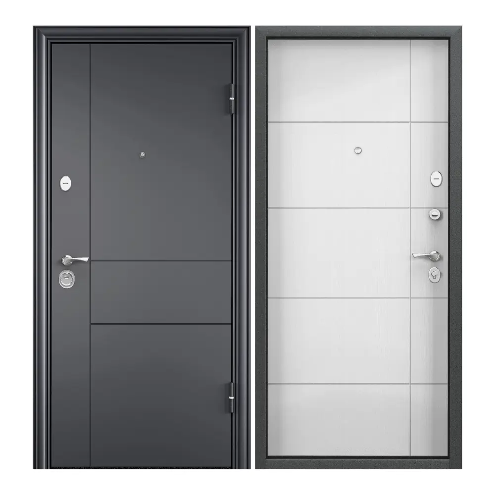 Фото Входная дверь Torex Flat-M правый 210x100см цвет лиственница белая Фото Входная дверь Torex Flat-M правый 210x100см цвет лиственница белая