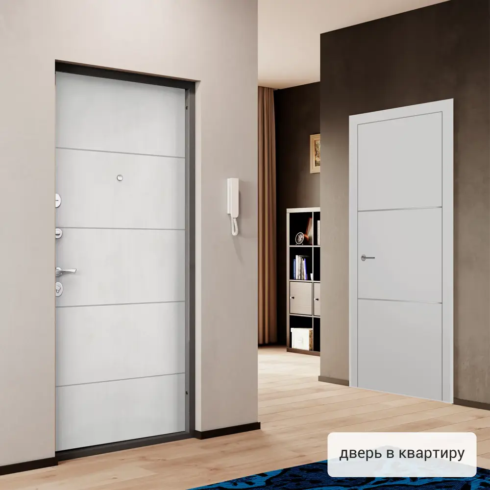 Фото 4 Входная дверь Torex Flat-L левый 205x95см цвет бетон известковый Фото 4 Входная дверь Torex Flat-L левый 205x95см цвет бетон известковый