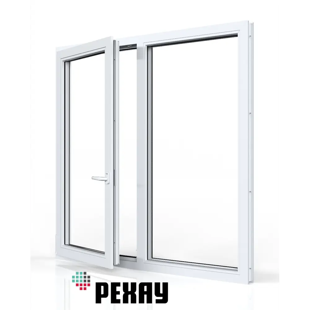 Фото 2 Пластиковое окно ПВХ Рехау Blitz 1300x1300мм (ВхШ) двухстворчатое поворотно-откидное левое/глухое правое однокамерный стеклопакет цвет белый Фото 2 Пластиковое окно ПВХ Рехау Blitz 1300x1300мм (ВхШ) двухстворчатое поворотно-откидное левое/глухое правое однокамерный стеклопакет цвет белый