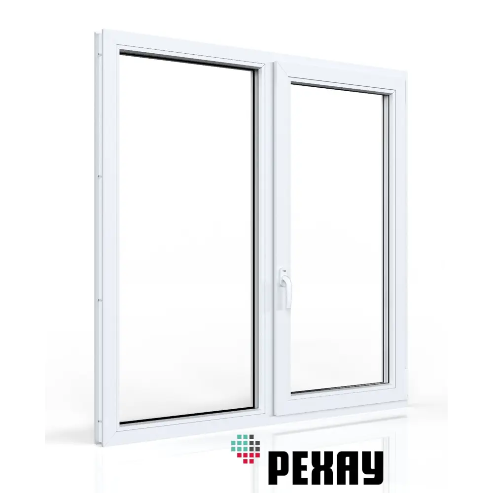 Фото 4 Пластиковое окно ПВХ Рехау Blitz 1500x1500мм (ВхШ) двухстворчатое глухое левое/поворотно-откидное правое однокамерный стеклопакет цвет белый Фото 4 Пластиковое окно ПВХ Рехау Blitz 1500x1500мм (ВхШ) двухстворчатое глухое левое/поворотно-откидное правое однокамерный стеклопакет цвет белый