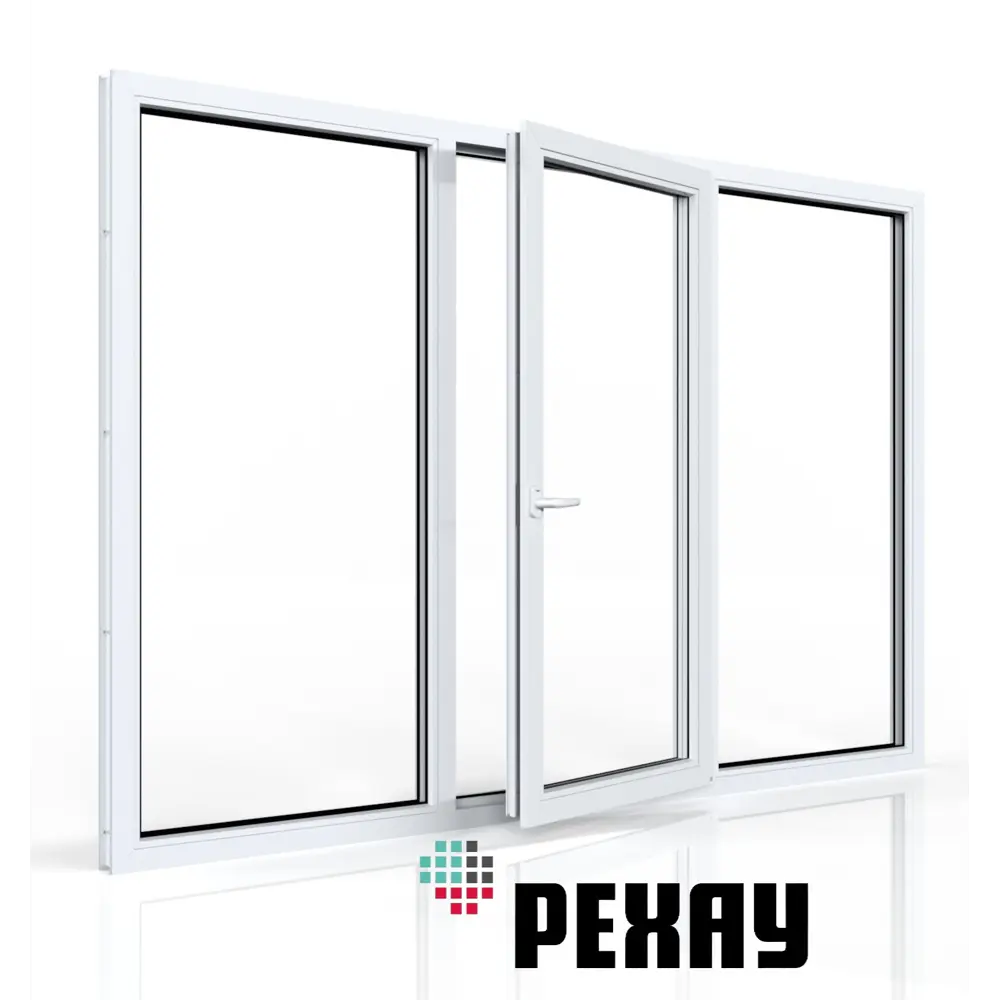 Фото 6 Пластиковое окно ПВХ Рехау Blitz 1400x1800мм (ВхШ) трехстворчатое глухое/поворотно-откидное правое/глухое однокамерный стеклопакет цвет белый Фото 6 Пластиковое окно ПВХ Рехау Blitz 1400x1800мм (ВхШ) трехстворчатое глухое/поворотно-откидное правое/глухое однокамерный стеклопакет цвет белый