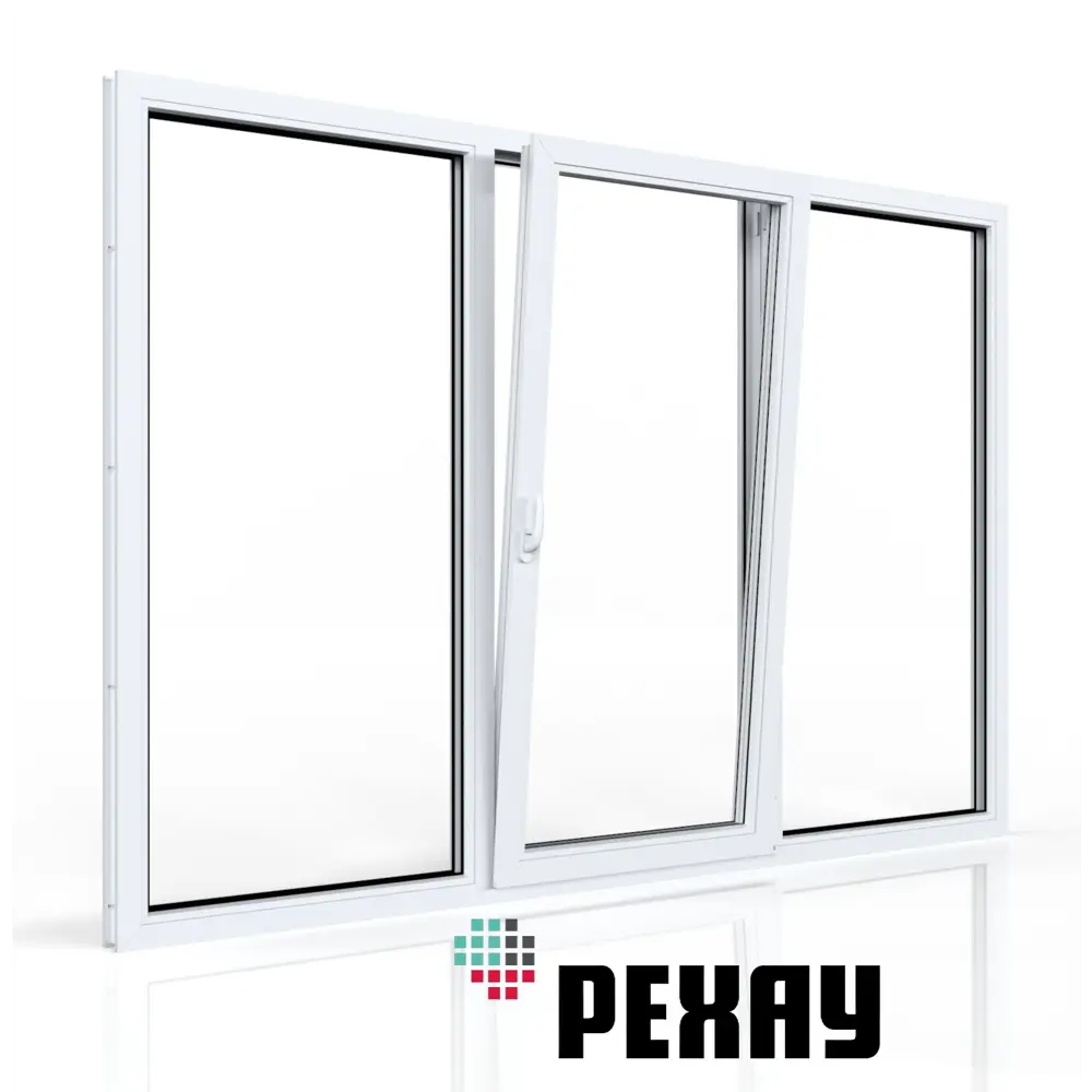 Фото 5 Пластиковое окно ПВХ Рехау Blitz 1400x1800мм (ВхШ) трехстворчатое глухое/поворотно-откидное правое/глухое однокамерный стеклопакет цвет белый Фото 5 Пластиковое окно ПВХ Рехау Blitz 1400x1800мм (ВхШ) трехстворчатое глухое/поворотно-откидное правое/глухое однокамерный стеклопакет цвет белый