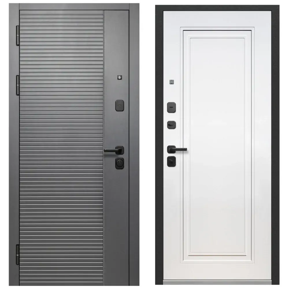 Фото Входная дверь Diva Foreman Т-13 левый 205x86см цвет графит/эмалит белый