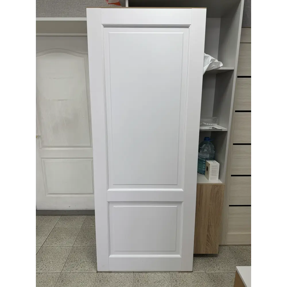 Фото 8 Комплект межкомнатной двери Дверные решения Криста-2 глухая 200x60см ПВХ цвет белый с коробом и наличниками