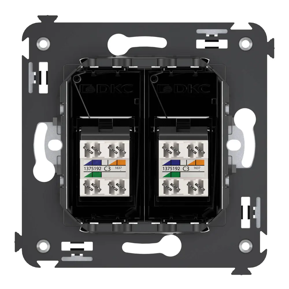 Фото 3 Розетка телефонная двойная встраиваемая DKC Avanti 4402314 RJ-12 цвет черный Фото 3 Розетка телефонная двойная встраиваемая DKC Avanti 4402314 RJ-12 цвет черный