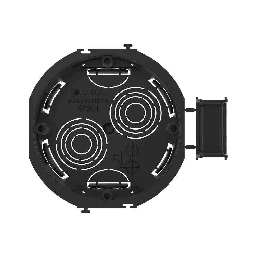 Фото 2 Подрозетник DKC 59301 2 модуля 65x69x71 мм под бетон и кирпич с лапками IP20 цвет черный Фото 2 Подрозетник DKC 59301 2 модуля 65x69x71 мм под бетон и кирпич с лапками IP20 цвет черный
