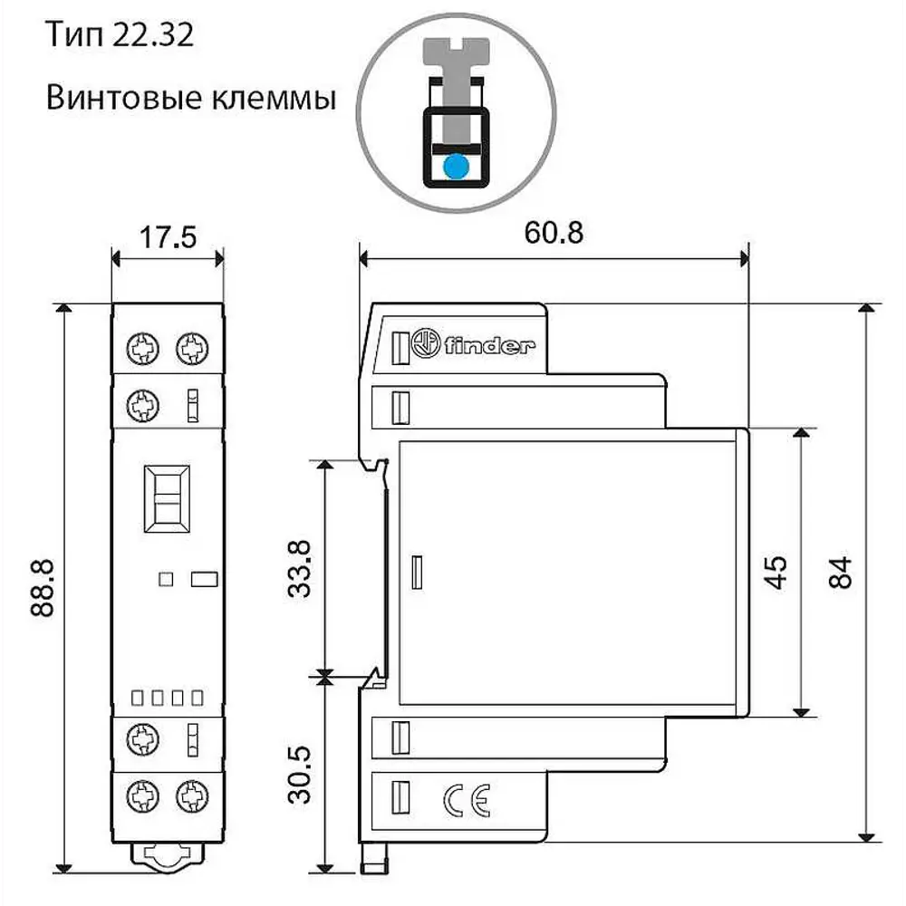 Фото Контактор модульный Finder 1NO+1NC 25А катушка 230В АС/DC Фото Контактор модульный Finder 1NO+1NC 25А катушка 230В АС/DC