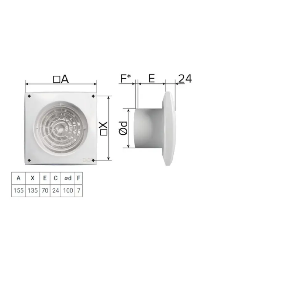 Фото 4 Вентилятор вытяжной Era Aura 4C D100 мм 25 дБ 90 м³/ч обратный клапан цвет белый Фото 4 Вентилятор вытяжной Era Aura 4C D100 мм 25 дБ 90 м³/ч обратный клапан цвет белый