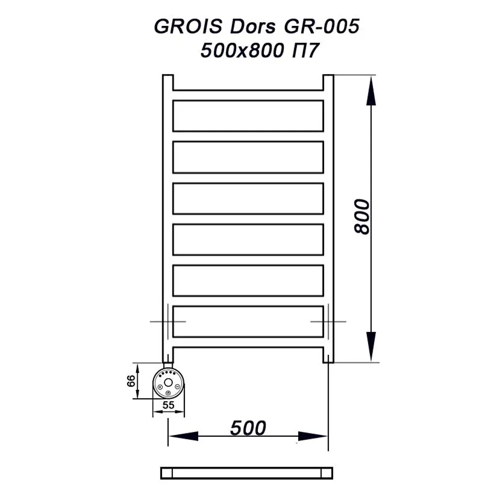 Фото Полотенцесушитель электрический Grois Dors GR-005 П7 ЛТЭН 500x800 мм 300 Вт с терморегулятором лесенка цвет черный Фото Полотенцесушитель электрический Grois Dors GR-005 П7 ЛТЭН 500x800 мм 300 Вт с терморегулятором лесенка цвет черный