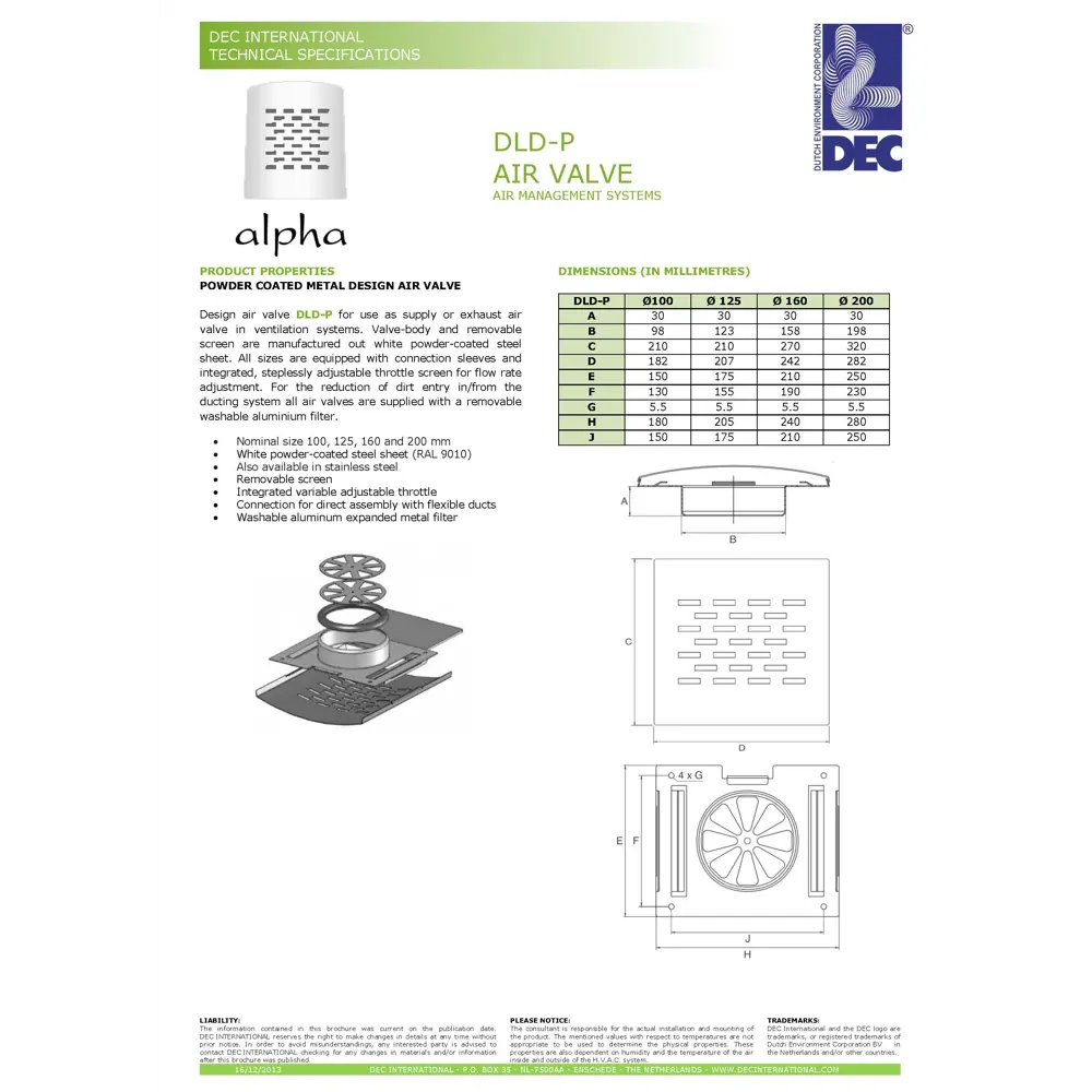 Фото 3 Приточно-вытяжной диффузор/анемостат Dec International DLD-P100 (DTVK100) Ø100 мм цвет белый Фото 3 Приточно-вытяжной диффузор/анемостат Dec International DLD-P100 (DTVK100) Ø100 мм цвет белый