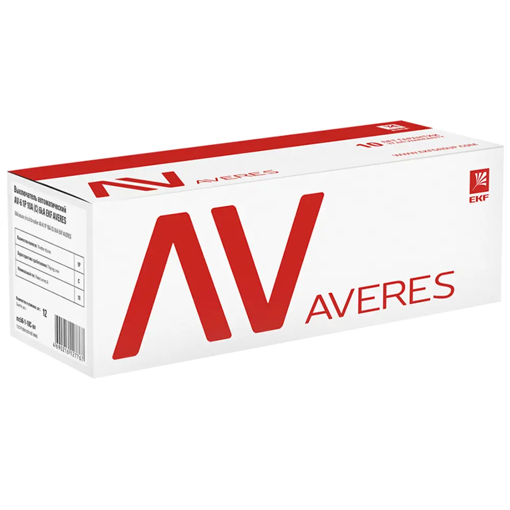 Фото 2 Автоматический выключатель EKF Averes AV-6 1P D10 А 6 кА mcb6-1-10D-av Фото 2 Автоматический выключатель EKF Averes AV-6 1P D10 А 6 кА mcb6-1-10D-av