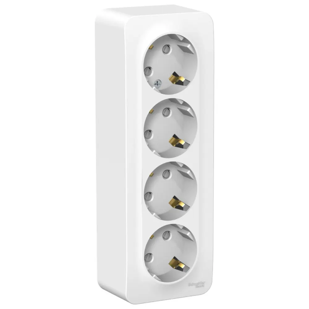 Фото Розетка четверная накладная Schneider electric Blanca 7612730 с заземлением цвет белый Фото Розетка четверная накладная Schneider electric Blanca 7612730 с заземлением цвет белый