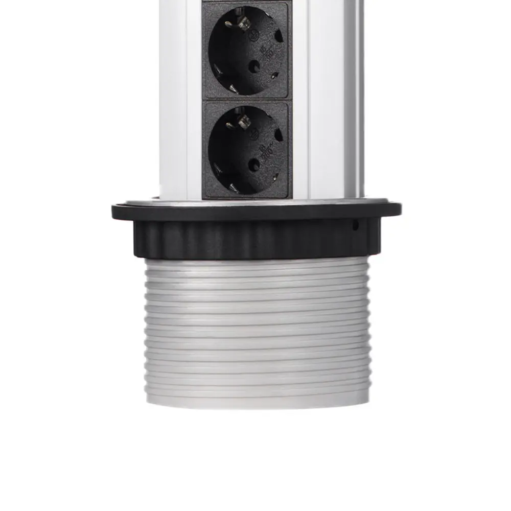 Фото 3 Розетка выдвижная встраиваемая Mebax LK4 LK-GN1204 SLV 4 розетки D100 мм с заземлением цвет серебристый Фото 3 Розетка выдвижная встраиваемая Mebax LK4 LK-GN1204 SLV 4 розетки D100 мм с заземлением цвет серебристый