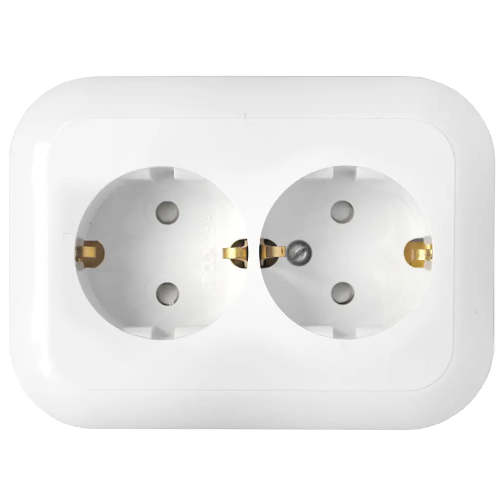 Фото Розетка двойная встраиваемая Bylectrica Гармония РС16-357 с заземлением цвет белый Фото Розетка двойная встраиваемая Bylectrica Гармония РС16-357 с заземлением цвет белый