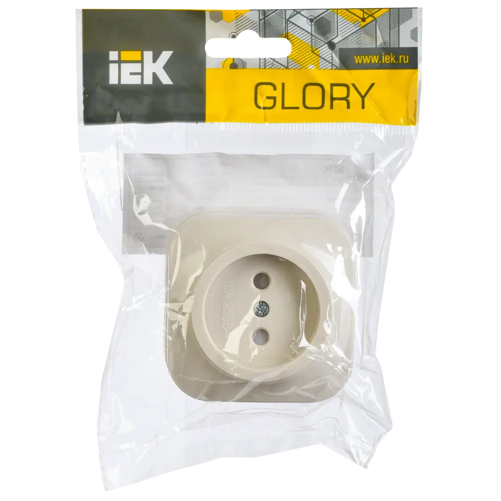 Фото Розетка накладная Iek Glory ERH13-K33-10 цвет кремовый Фото Розетка накладная Iek Glory ERH13-K33-10 цвет кремовый