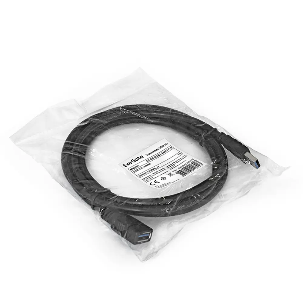 Фото Удлинитель USB 3.0 ExeGate EX-CC-USB3-AMAF-3.0 3 м Фото Удлинитель USB 3.0 ExeGate EX-CC-USB3-AMAF-3.0 3 м