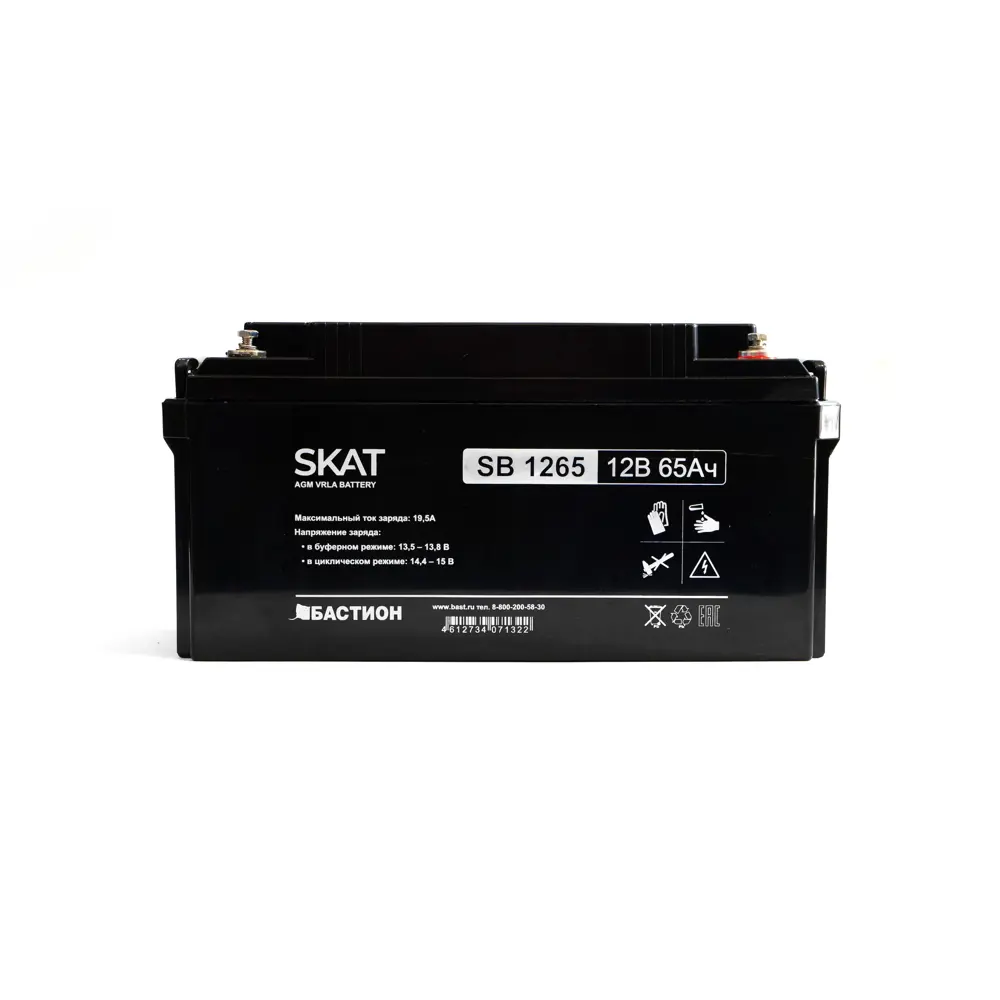 Фото 4 Аккумулятор Skat SB 1265 AGM 12 В 65 Ач Фото 4 Аккумулятор Skat SB 1265 AGM 12 В 65 Ач