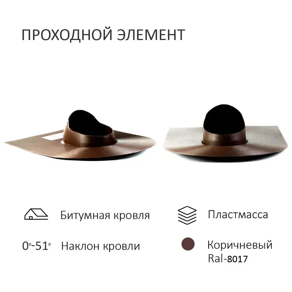 Фото 5 Колпак Polivent Н700 с вентиляционным выходом для битумной кровли цвет коричневый Фото 5 Колпак Polivent Н700 с вентиляционным выходом для битумной кровли цвет коричневый