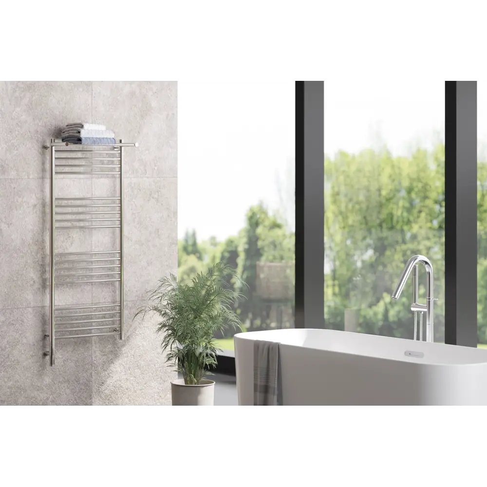 Фото 4 Полотенцесушитель электрический Сунержа Богема 3.0 П 500x1200 мм 300 Вт с терморегулятором и полкой лесенка цвет белый Фото 4 Полотенцесушитель электрический Сунержа Богема 3.0 П 500x1200 мм 300 Вт с терморегулятором и полкой лесенка цвет белый