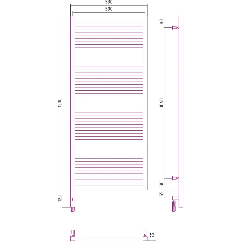 Фото 2 Полотенцесушитель электрический Сунержа Модус 3.0 левый 500x1200 мм 300 Вт с терморегулятором лесенка цвет белый матовый Фото 2 Полотенцесушитель электрический Сунержа Модус 3.0 левый 500x1200 мм 300 Вт с терморегулятором лесенка цвет белый матовый