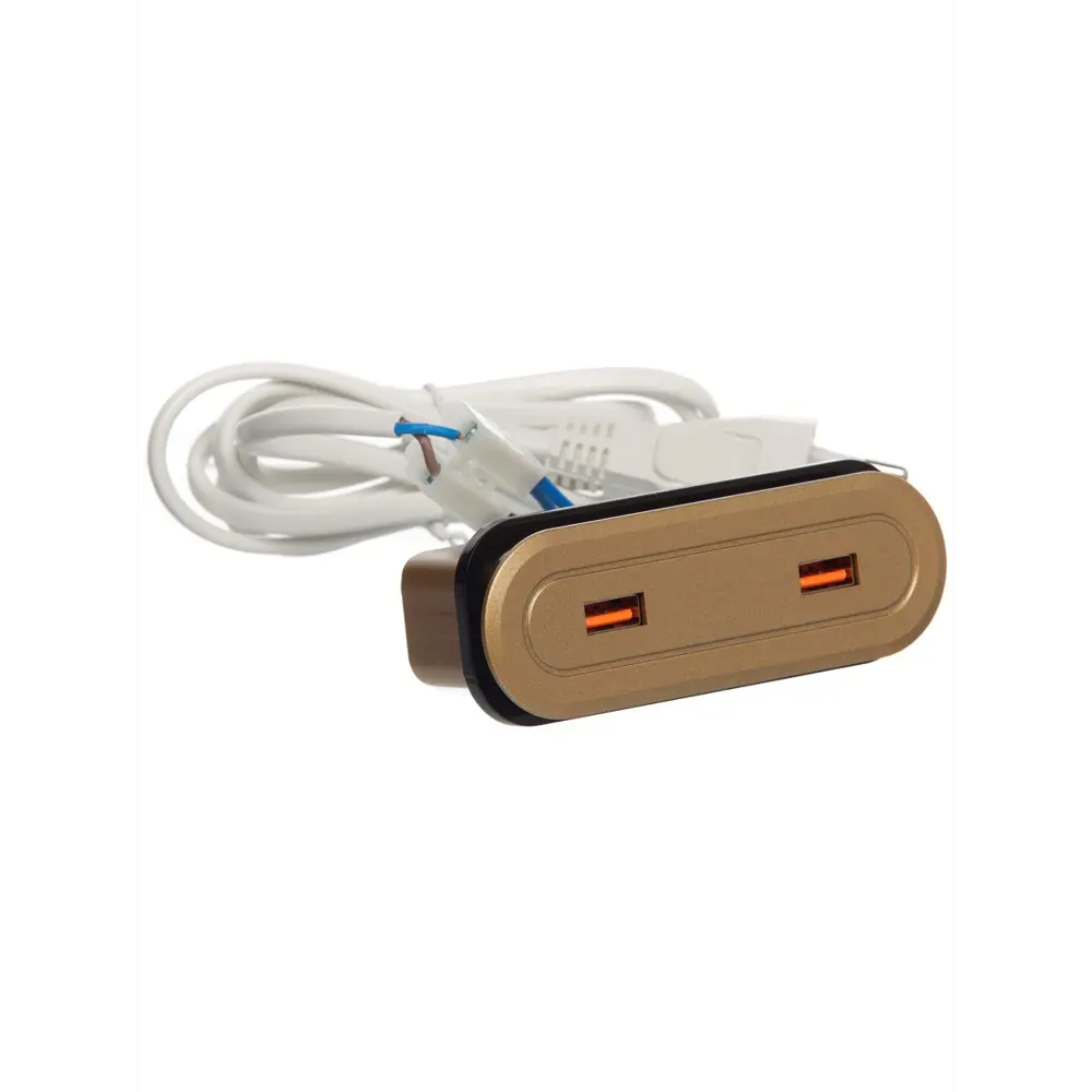Фото 2 Розетка выдвижная встраиваемая Navako Stripe 12027 горизонтальная 2 USB цвет золотой Фото 2 Розетка выдвижная встраиваемая Navako Stripe 12027 горизонтальная 2 USB цвет золотой