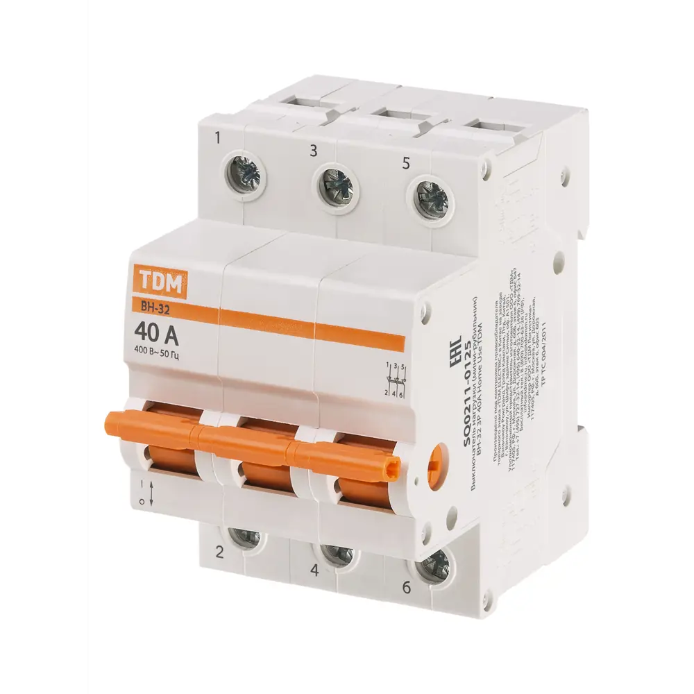 Фото 2 Выключатель нагрузки Tdm electric ВН-32 3P C40 А SQ0211-0125 Фото 2 Выключатель нагрузки Tdm electric ВН-32 3P C40 А SQ0211-0125