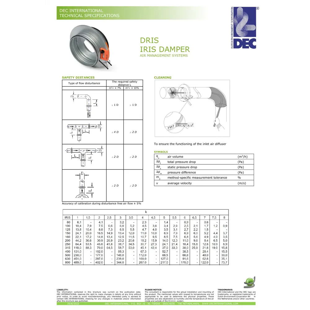 Фото 4 Клапан для измерения и регулировки потока воздуха Dec International Dris/Iris D160 мм оцинкованная сталь Фото 4 Клапан для измерения и регулировки потока воздуха Dec International Dris/Iris D160 мм оцинкованная сталь