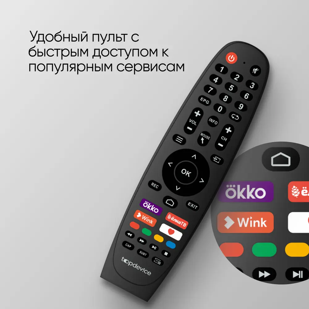 Фото 4 Телевизор Topdevice Ultra UHD 4K Smart TV WildRed 55" 140 см цвет черный Фото 4 Телевизор Topdevice Ultra UHD 4K Smart TV WildRed 55" 140 см цвет черный