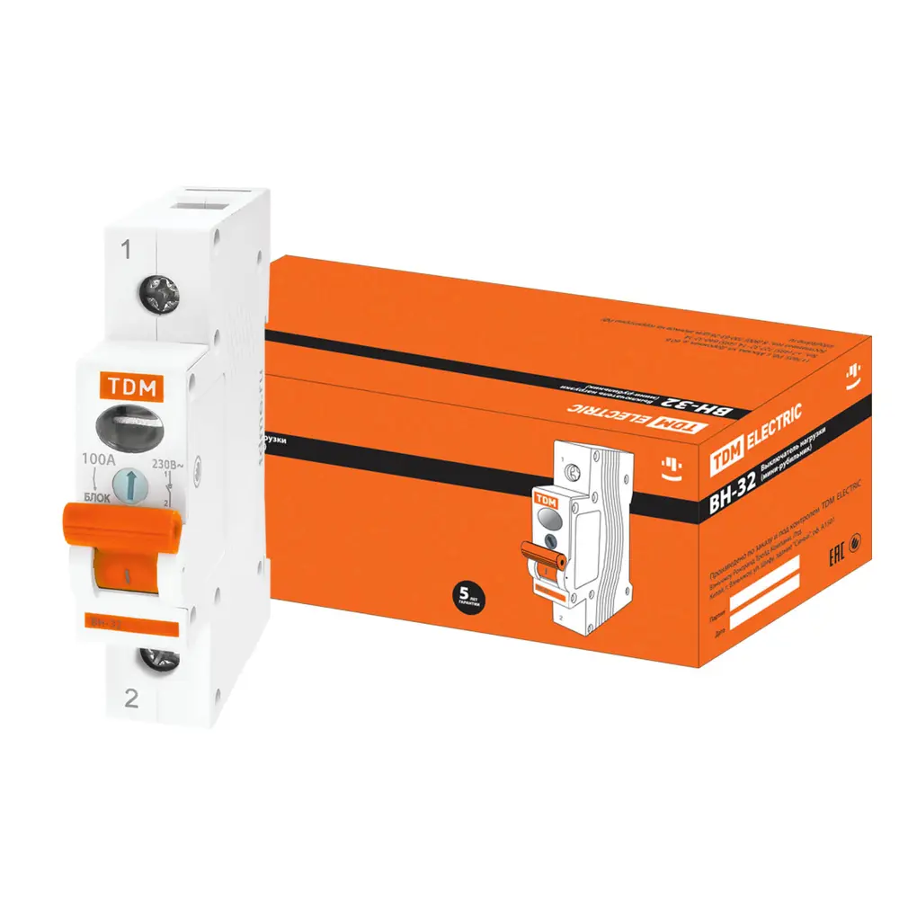 Фото Выключатель нагрузки Tdm electric ВН-32 1P 100 А SQ0211-0009 Фото Выключатель нагрузки Tdm electric ВН-32 1P 100 А SQ0211-0009