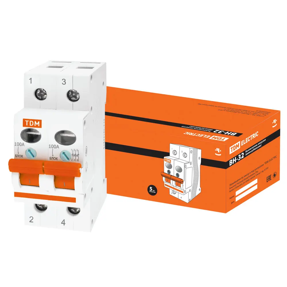 Фото Выключатель нагрузки Tdm electric ВН-32 1P 125 А SQ0211-0010 Фото Выключатель нагрузки Tdm electric ВН-32 1P 125 А SQ0211-0010