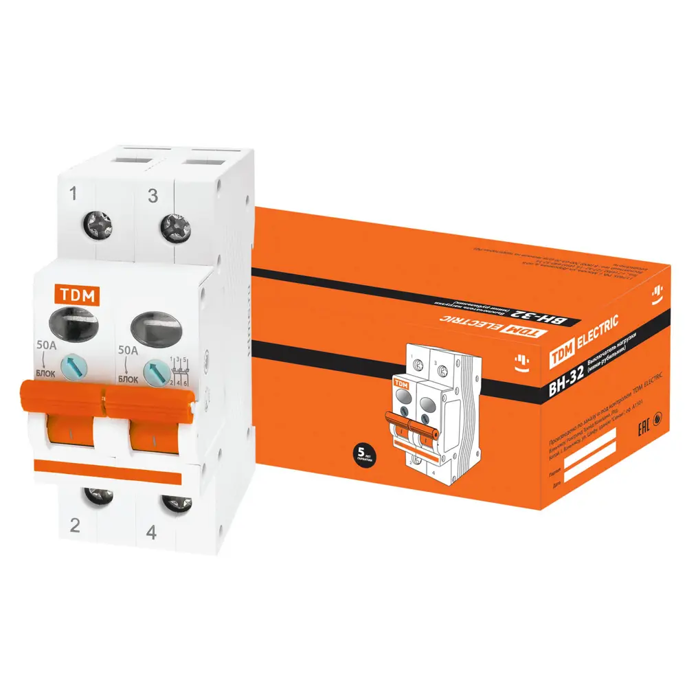 Фото Выключатель нагрузки Tdm electric ВН-32 2P 50 А SQ0211-0016 Фото Выключатель нагрузки Tdm electric ВН-32 2P 50 А SQ0211-0016