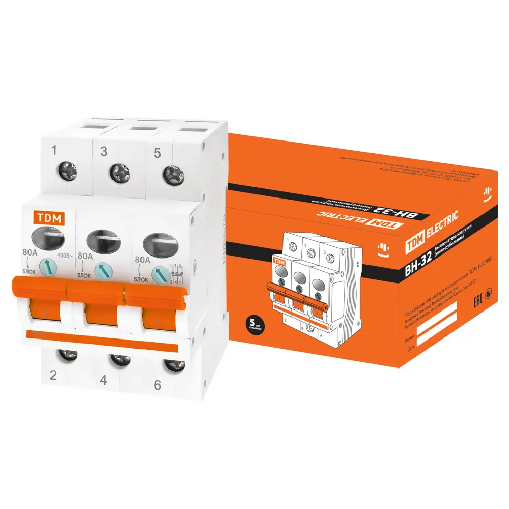 Фото Выключатель нагрузки Tdm electric ВН-32 3P 80 А SQ0211-0028 Фото Выключатель нагрузки Tdm electric ВН-32 3P 80 А SQ0211-0028