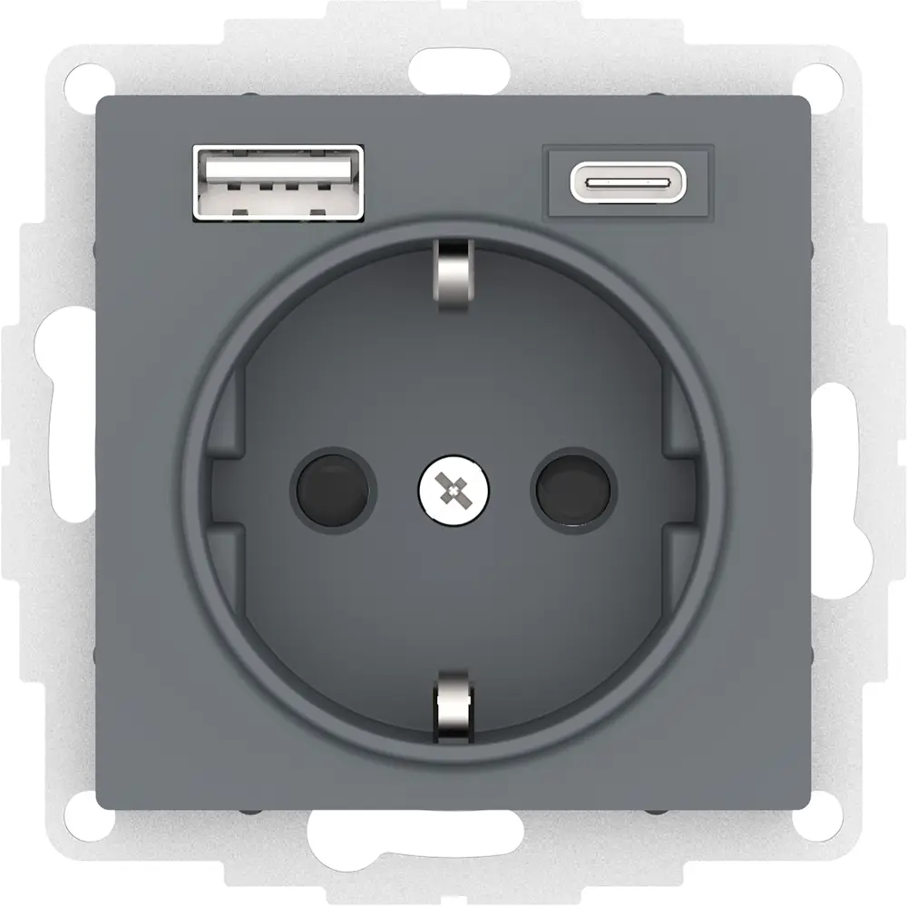 Фото Розетка USB Schneider Electric Atlas ATN000732 цвет грифель Фото Розетка USB Schneider Electric Atlas ATN000732 цвет грифель