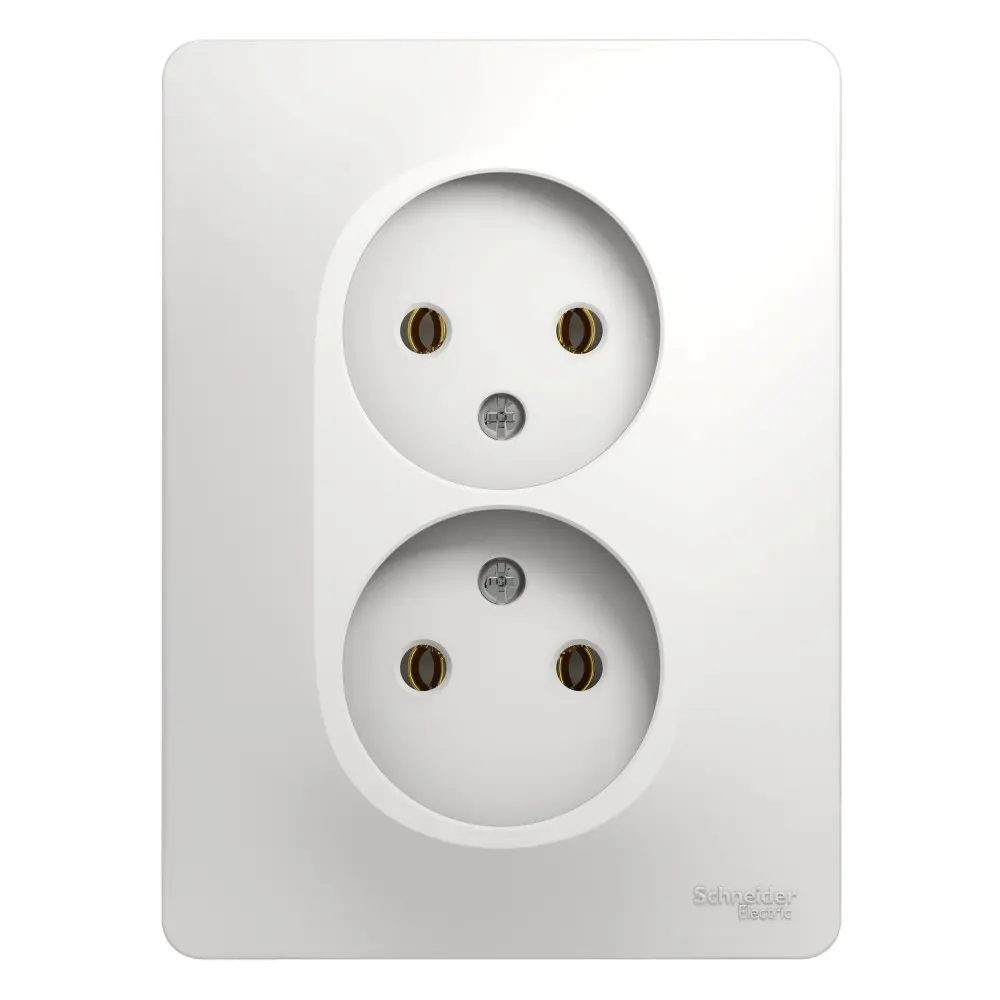 Фото Розетка двойная встраиваемая Schneider electric Glossa GSL000120 цвет белый