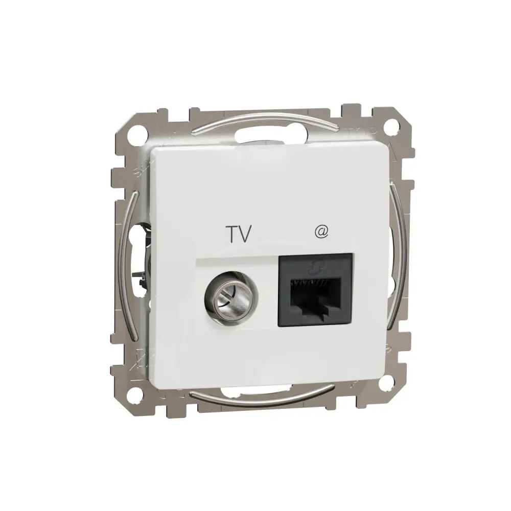 Фото Розетка двойная встраиваемая Schneider Electric Sedna Design TV и компьютерная RJ45 цвет белый Фото Розетка двойная встраиваемая Schneider Electric Sedna Design TV и компьютерная RJ45 цвет белый