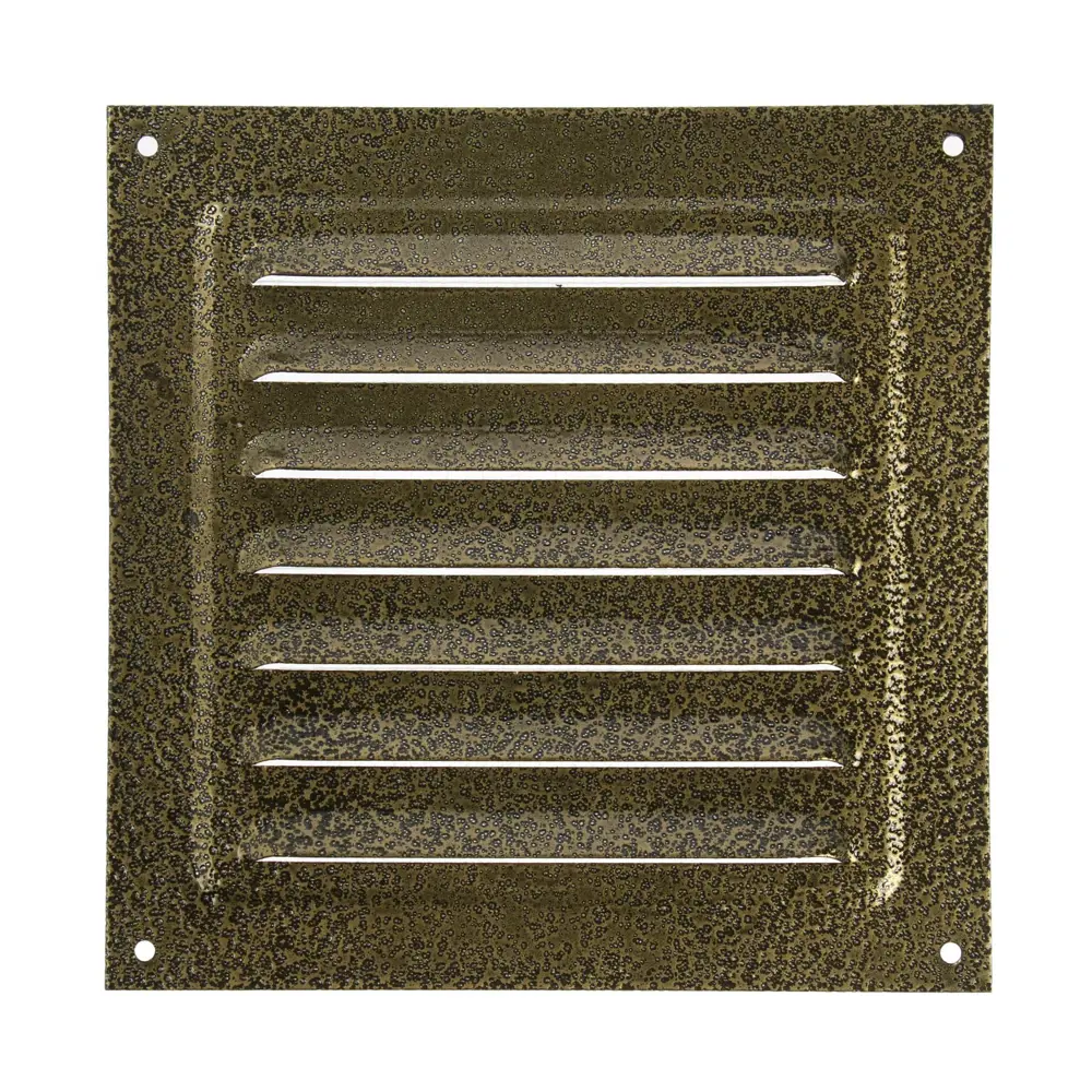 Фото Решетка вентиляционная с сеткой Zein Люкс РМ1717З 175x175 мм металл цвет золотой