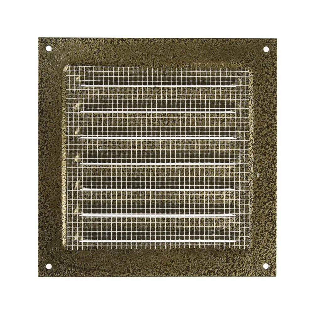 Фото 3 Решетка вентиляционная с сеткой Zein Люкс РМ1717З 175x175 мм металл цвет золотой