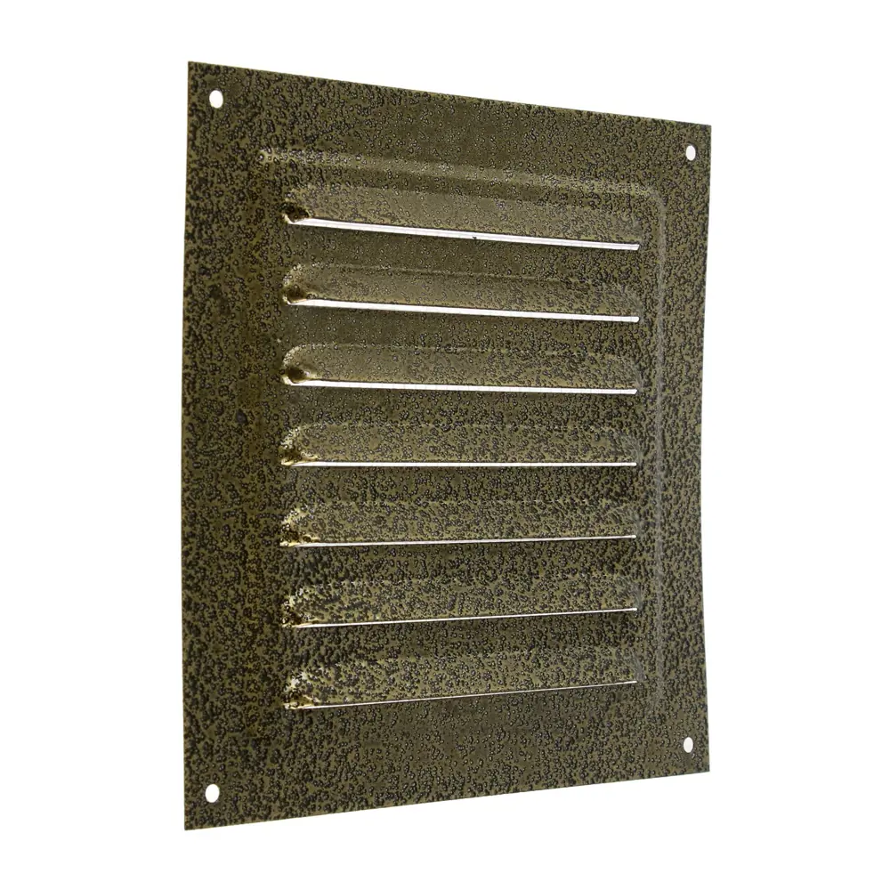 Фото 2 Решетка вентиляционная с сеткой Zein Люкс РМ1717З 175x175 мм металл цвет золотой