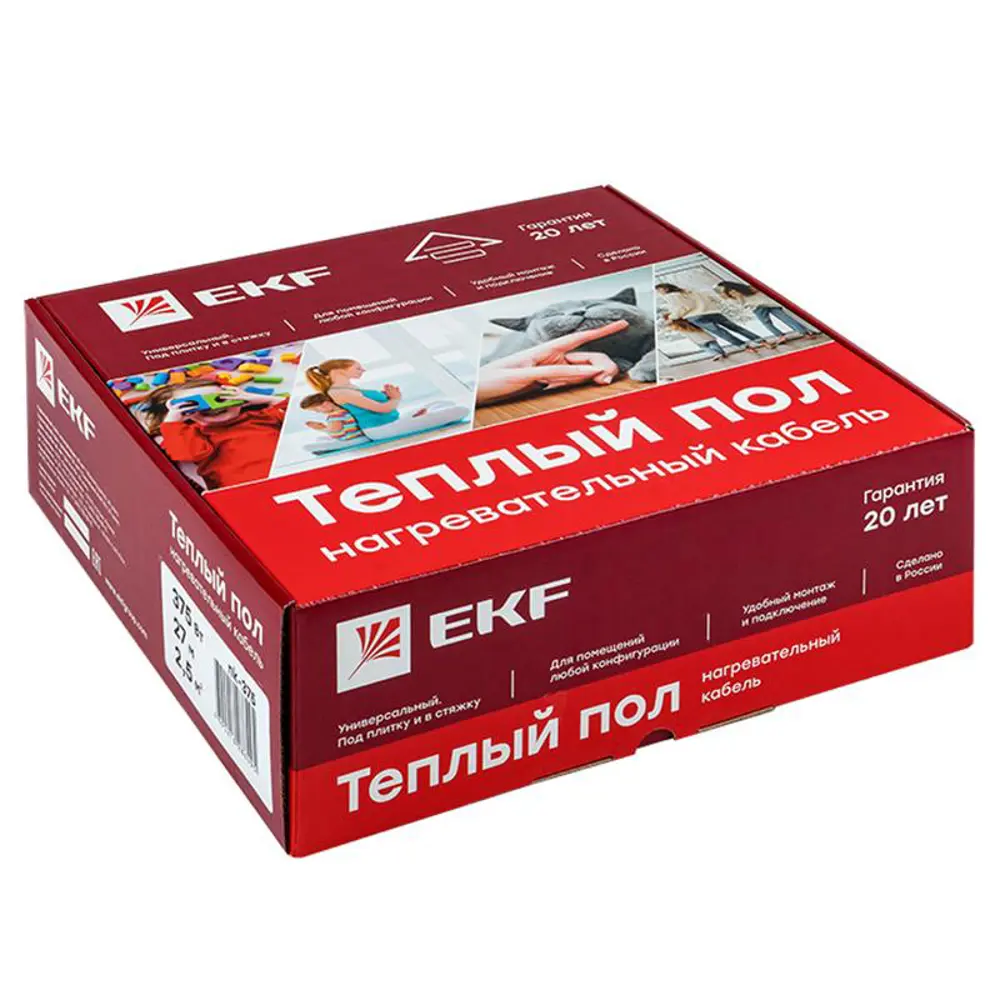 Фото 2 Нагревательный кабель для теплого пола EKF 64 м 900 Вт Фото 2 Нагревательный кабель для теплого пола EKF 64 м 900 Вт